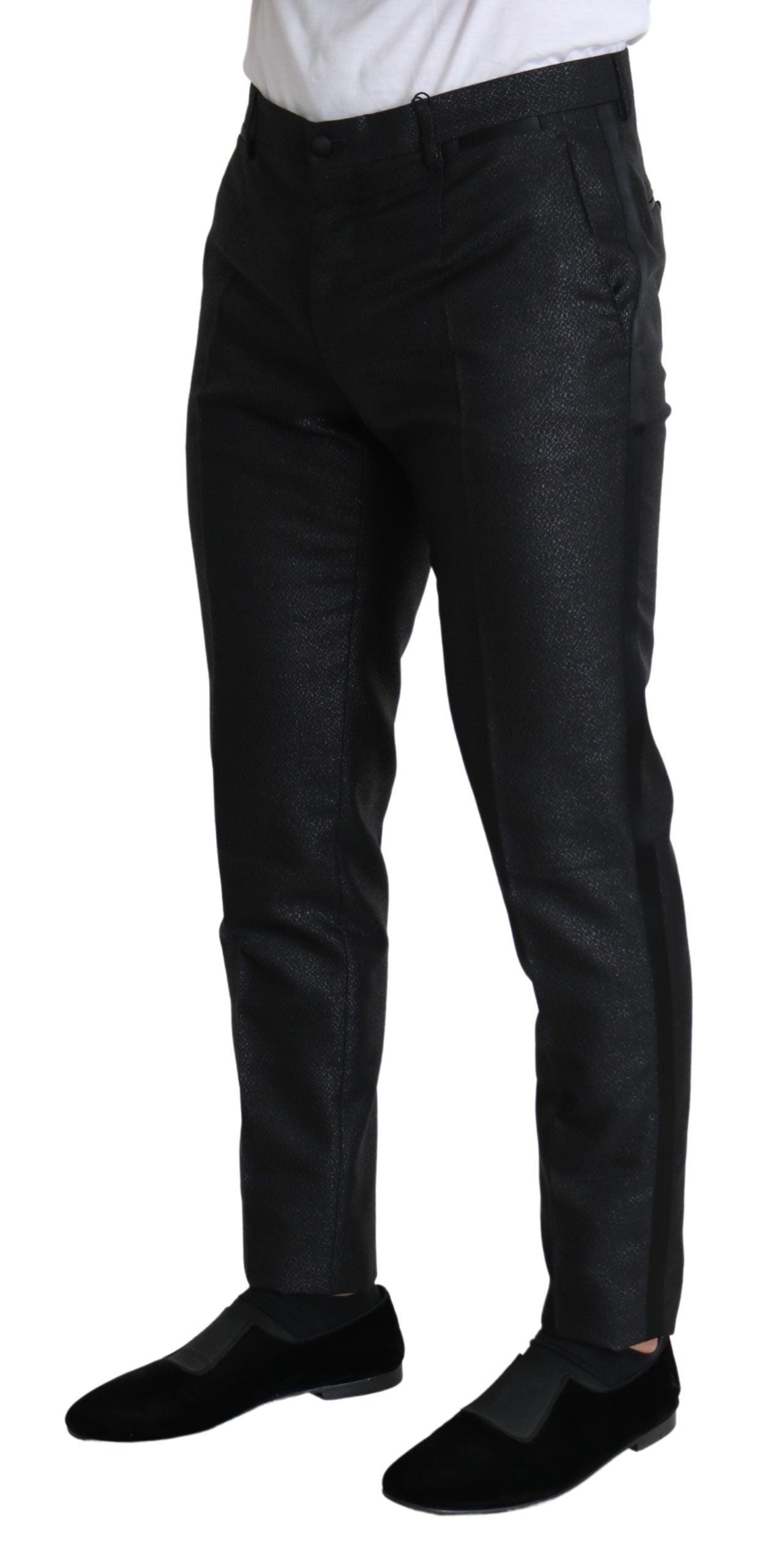 Dolce & Gabbana Siyah Metalik Dar Pantolon Elbise